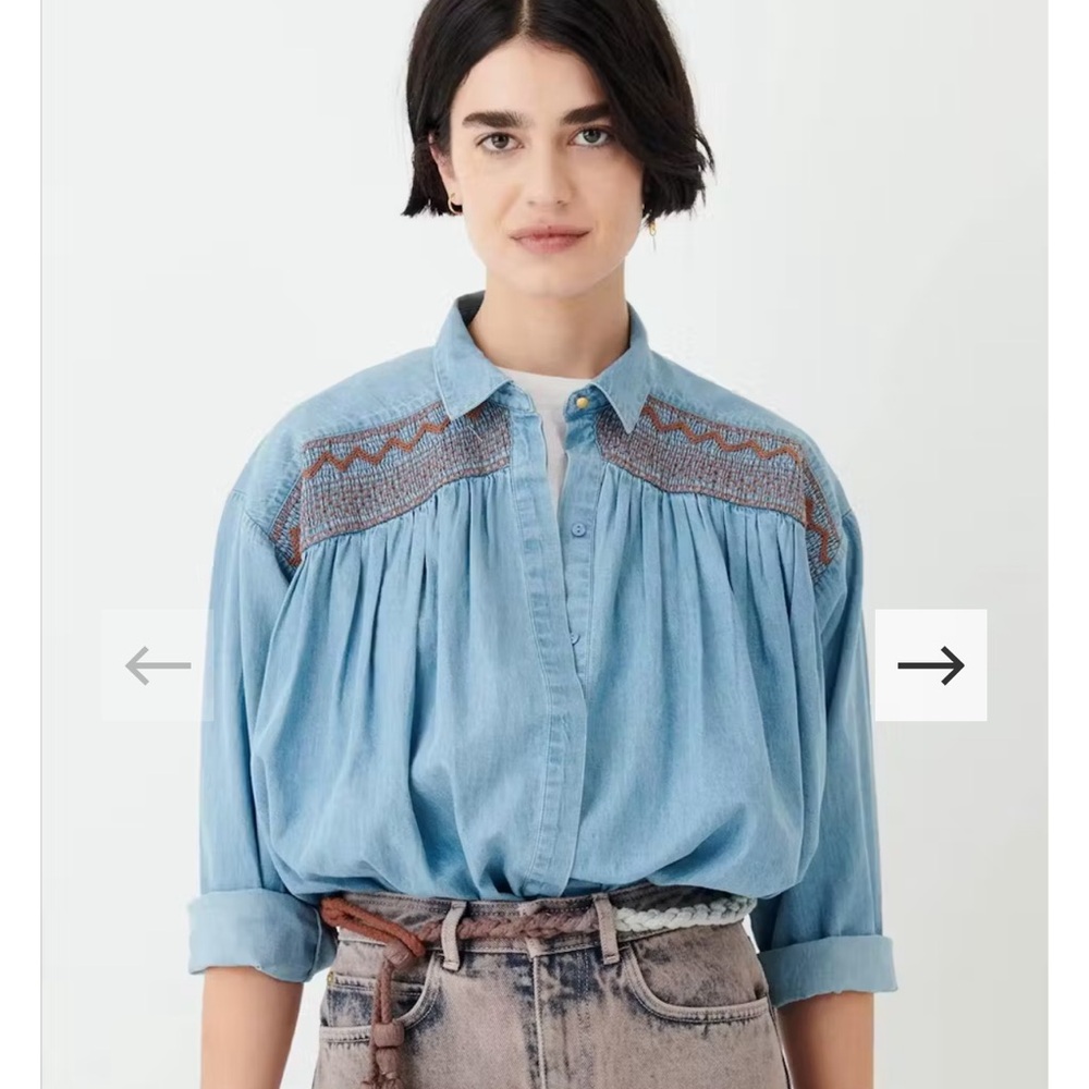 Sessùn - Embroidered Denim Blouse